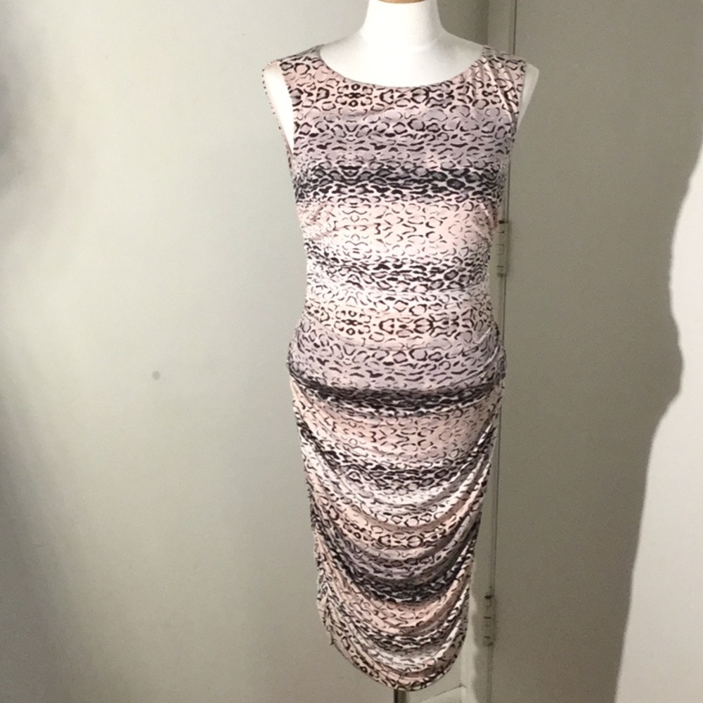 Cache Ruched Cheetah Dress
